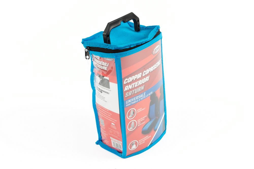 Coppia coprisedili anteriori Saturn auto universale airbag nero blu
