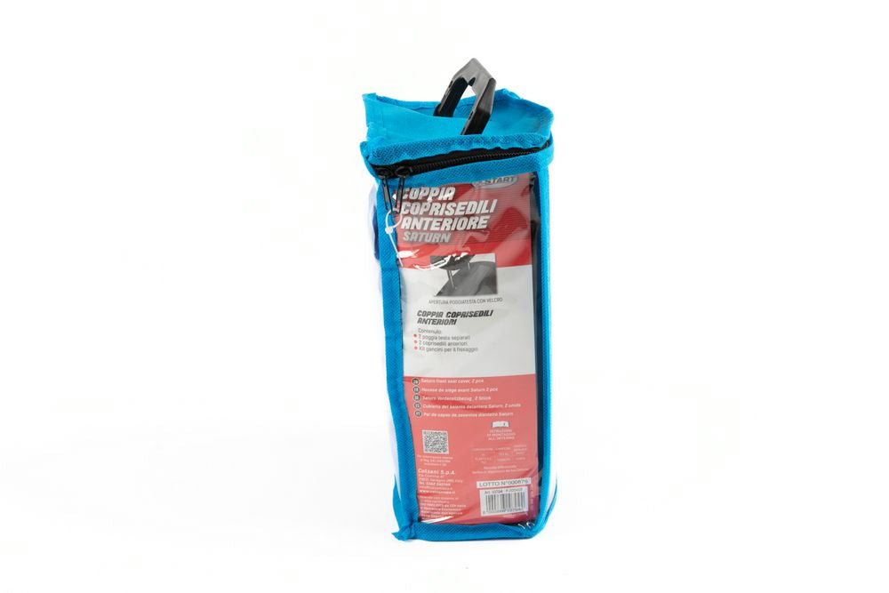 Coppia coprisedili anteriori Saturn auto universale airbag nero blu