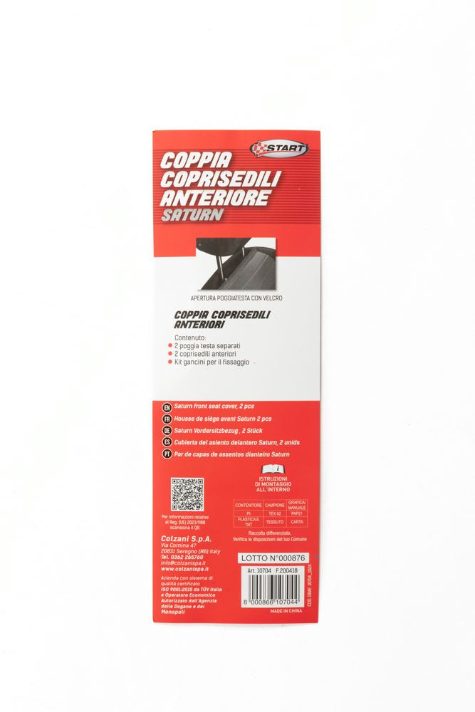 Coppia coprisedili anteriori Saturn auto universale airbag nero blu