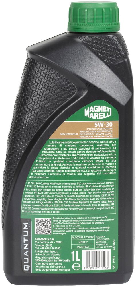 Quantum Energy Olio Motore Sintetico 5W-30 C3 1L Marelli