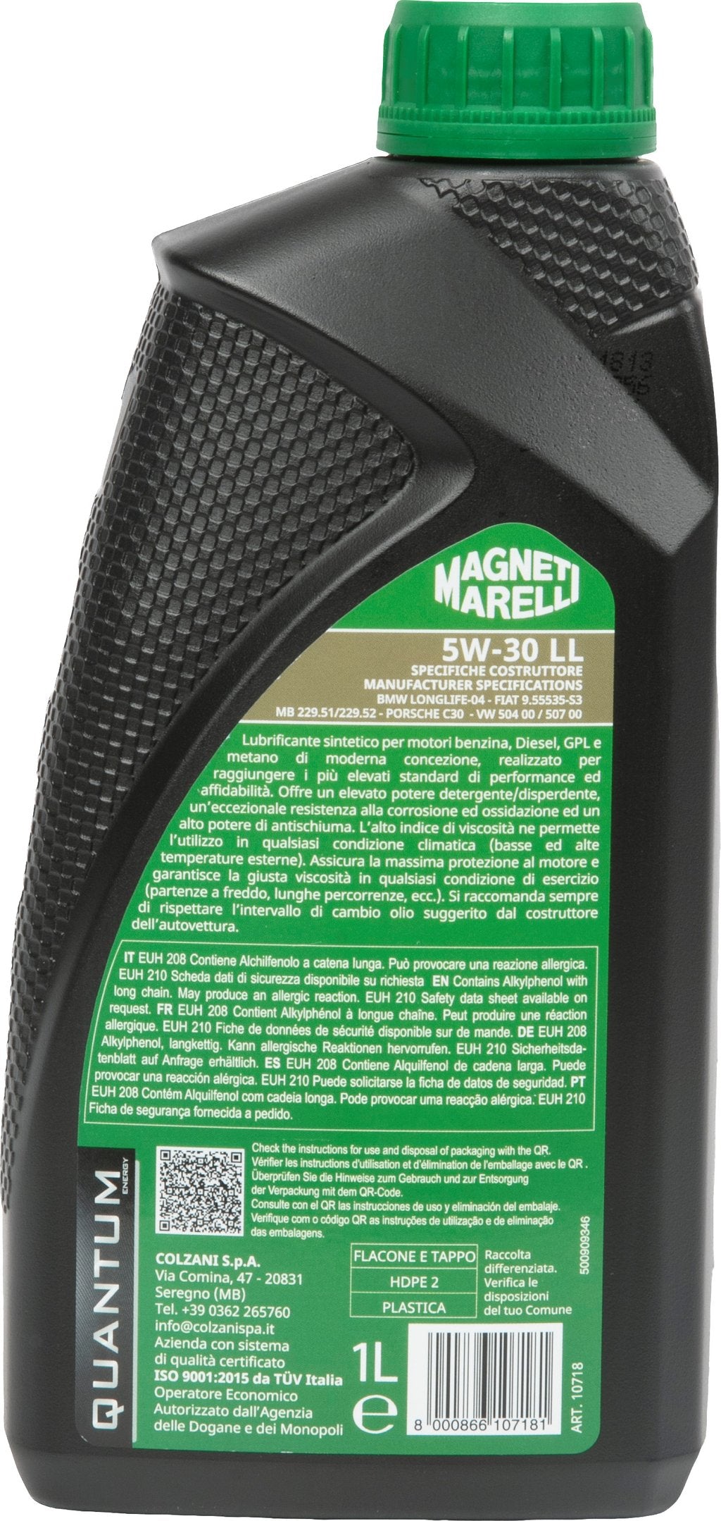 QUANTUM ENERGY Olio Lubrificante Marelli 5W30 C3 Sintetico 1L Motore Auto LL