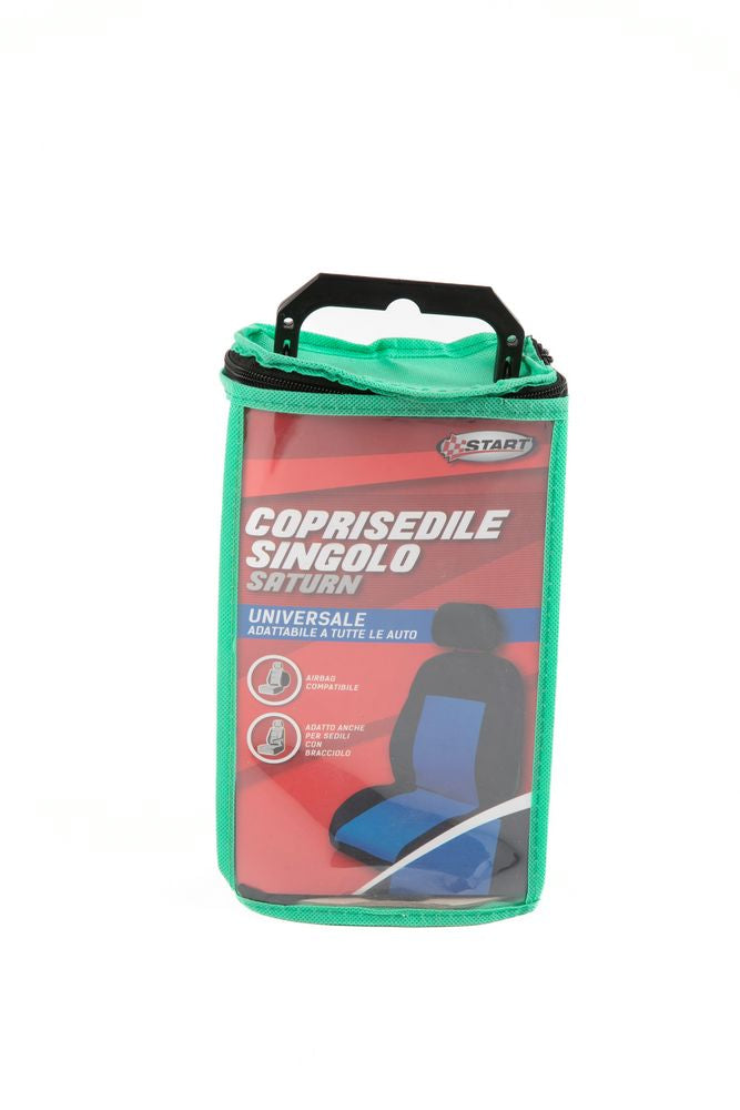 Coprisedile singolo anteriore auto Stretch nero/blu protezione sedile