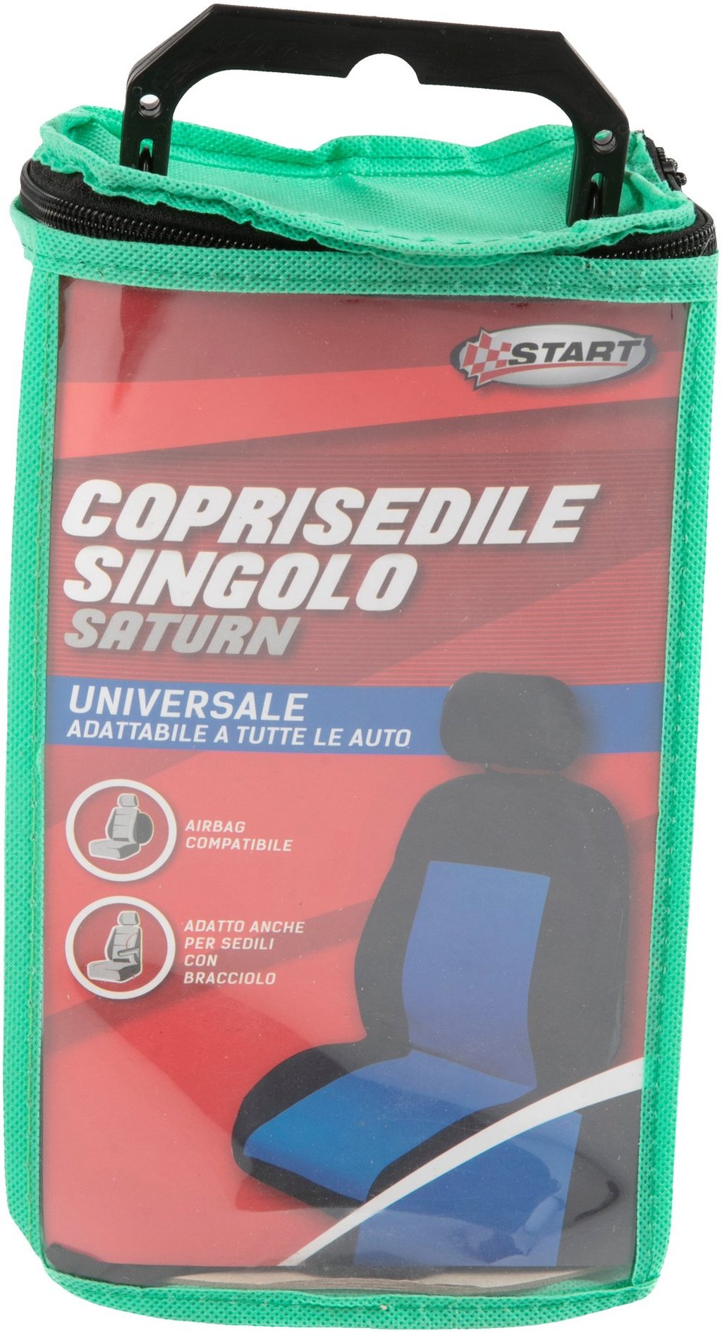 START Coprisedile singolo anteriore auto Stretch nero/blu universale protezione