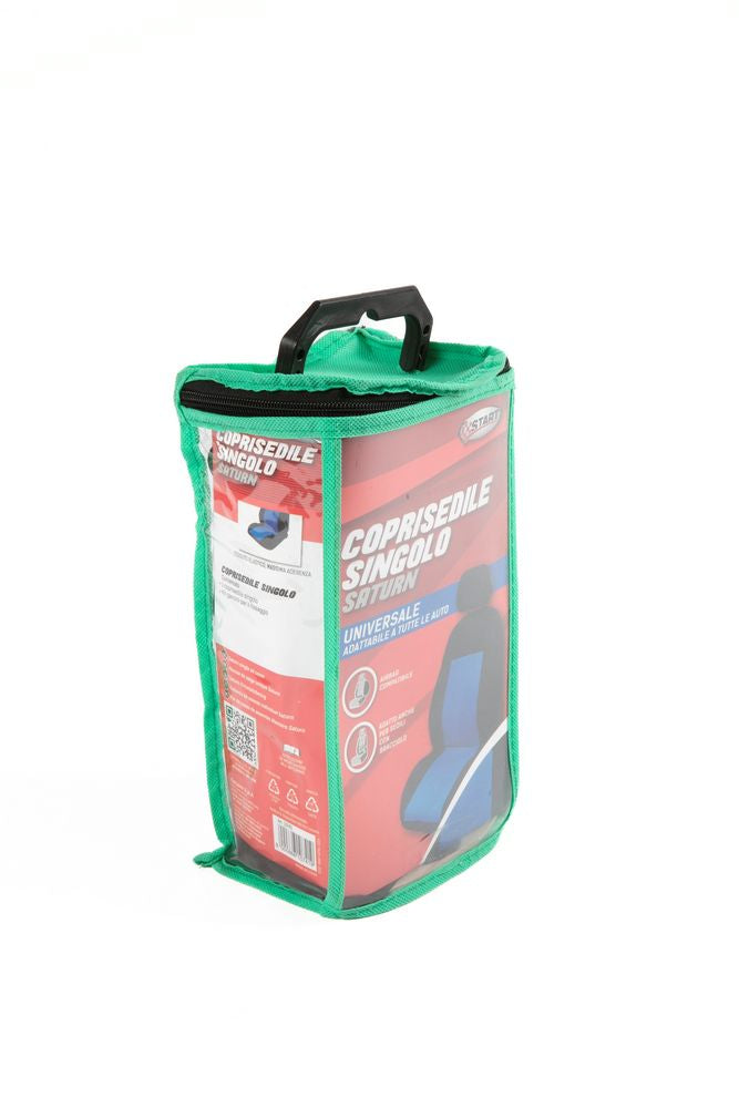Coprisedile singolo anteriore auto Stretch nero/blu protezione sedile