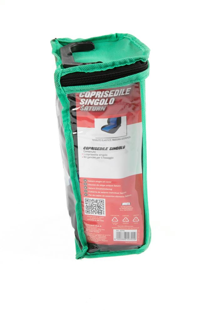 Coprisedile singolo anteriore auto Stretch nero/blu protezione sedile