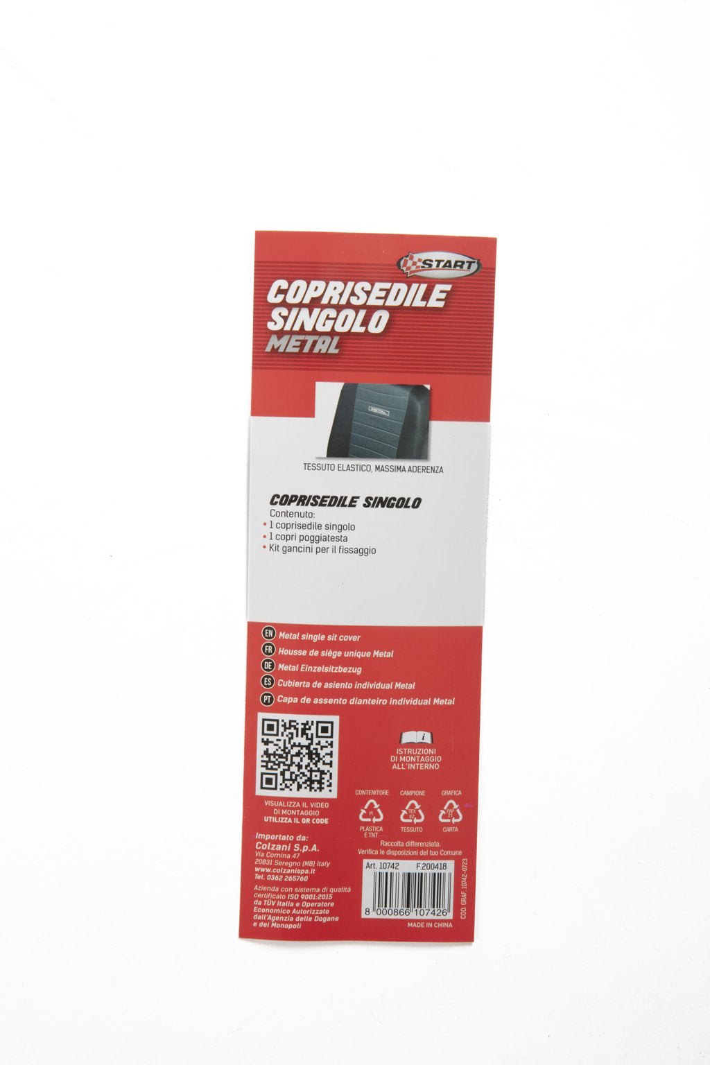 START Coprisedile Metal singolo anteriore auto nero poliestere ptotezione