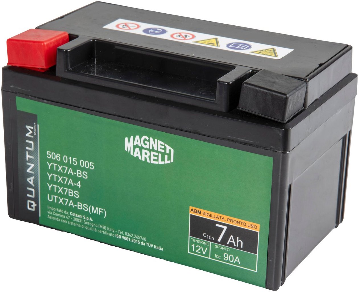 Quantum Energy Batteria Moto AGM 12V 7Ah 90A Avviamento Affidabile