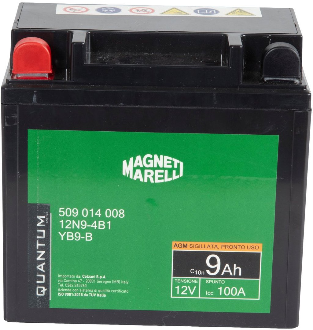 Quantum Energy Batteria Moto AGM 12V 9Ah 100A Avviamento Affidabile