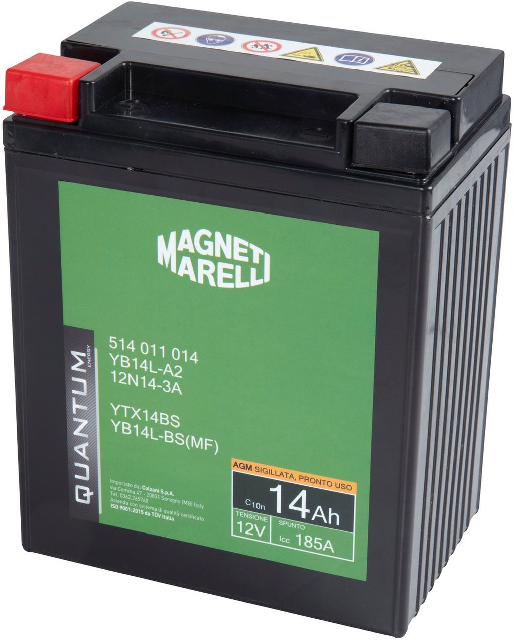 Quantum Energy Batteria Moto AGM 12V 14Ah 185A Avviamento Affidabile