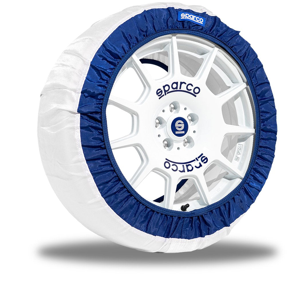 SPARCO Set da 2 pezzi di calze neve per gomme in tessuto bianco silenziose Auto