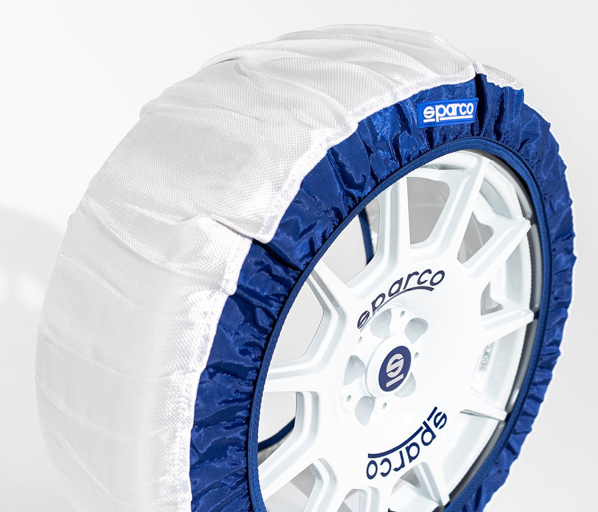 Set da 2 pezzi M di calze da neve per gomme in tessuto bianco SPARCO