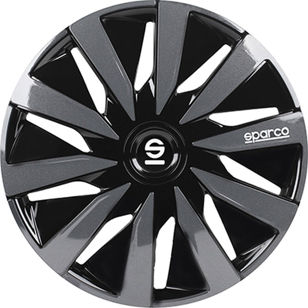 Borchie Set 4 copricerchi 13" pollici copriruota auto Lazio SPC1391BKGR nero grigio