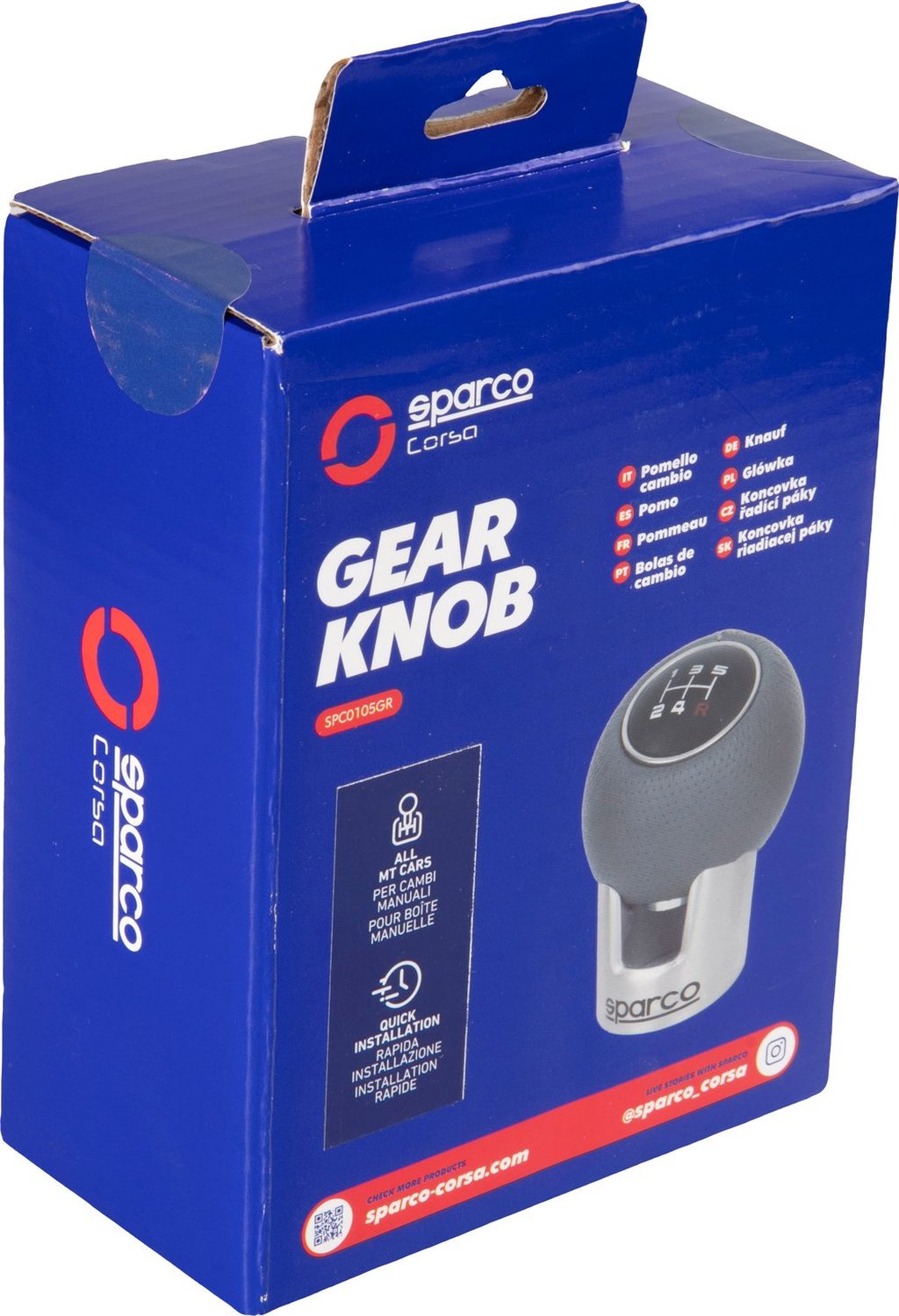 SPARCO Racing pomello del cambio universale per auto nero grigio auto