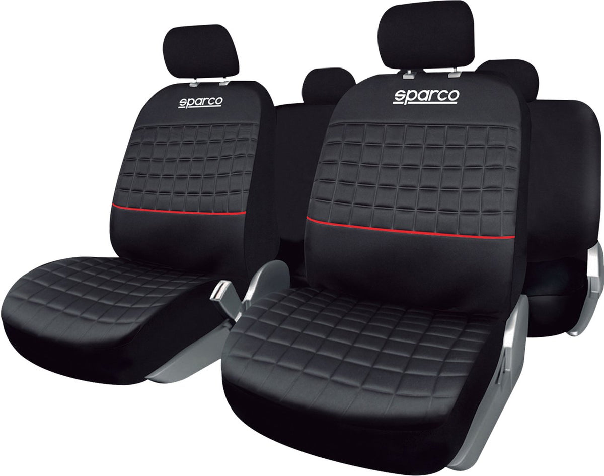 SPARCO Set universale SPC1042 coprisedili auto completo nero rosso Originale