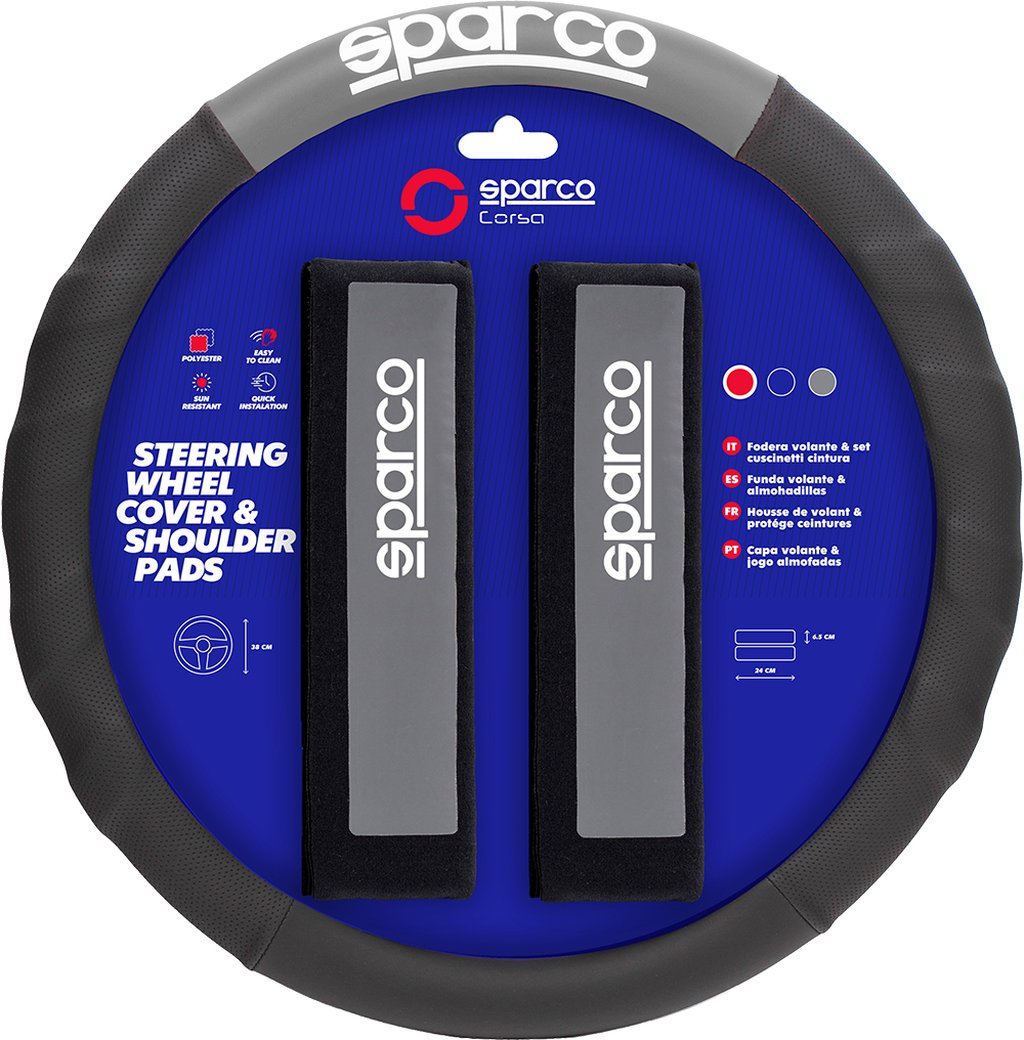 SPARCO Coprivolante e passacintura SPC1111K auto grigio e nero
