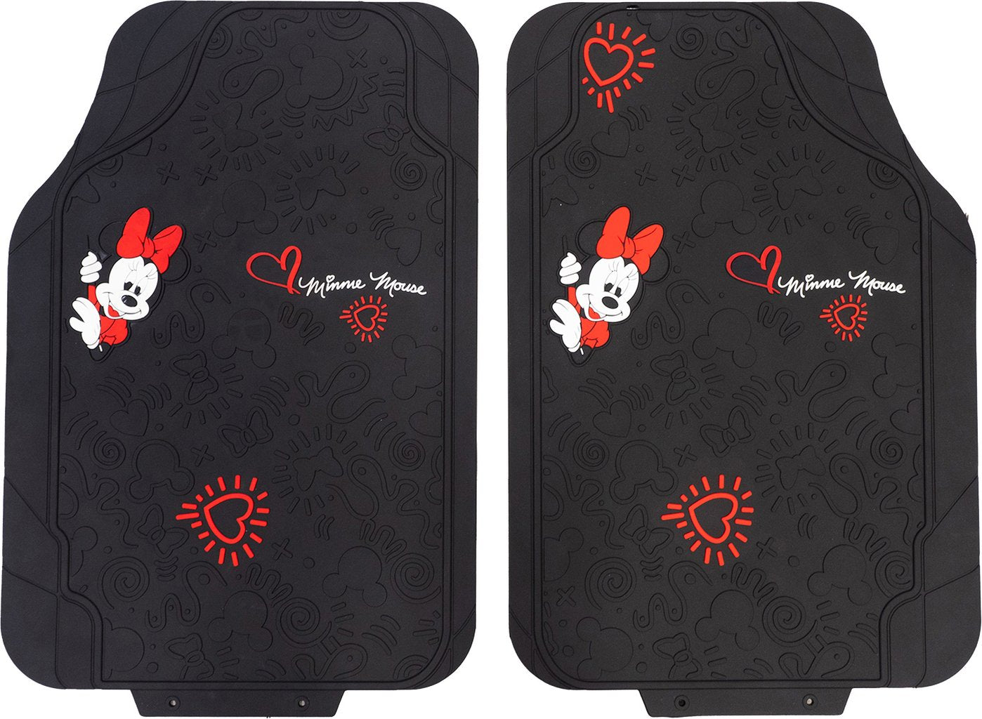 TATAWAY Disney Coppia di tappetini per auto Minnie Mouse, in Pvc, universali