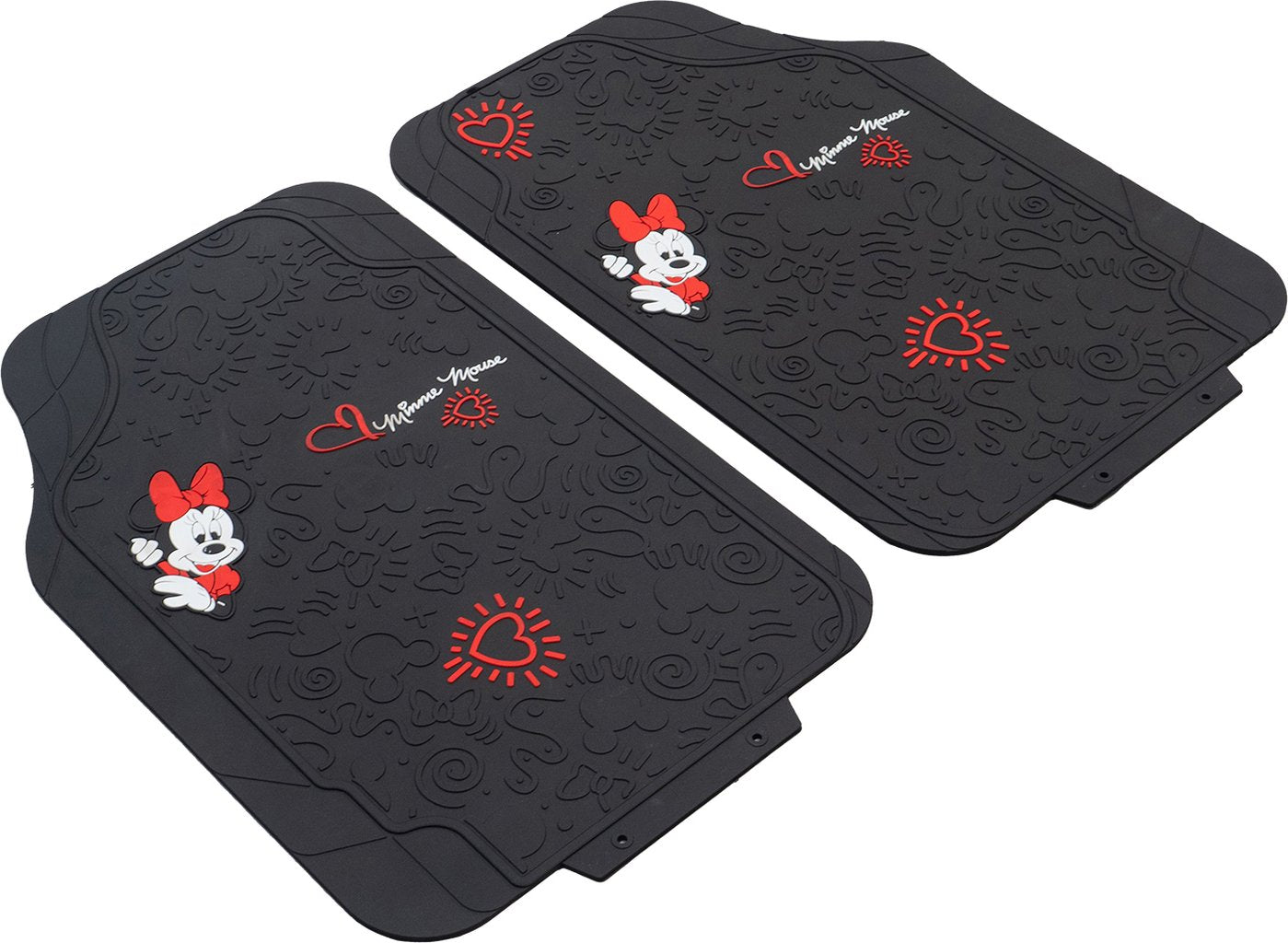 TATAWAY Disney Coppia di tappetini per auto Minnie Mouse, in Pvc, universali