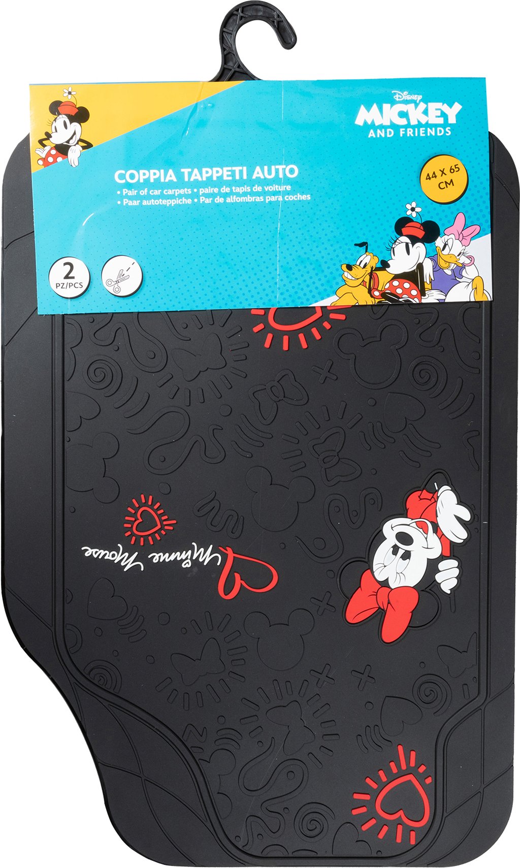 TATAWAY Disney Coppia di tappetini per auto Minnie Mouse, in Pvc, universali