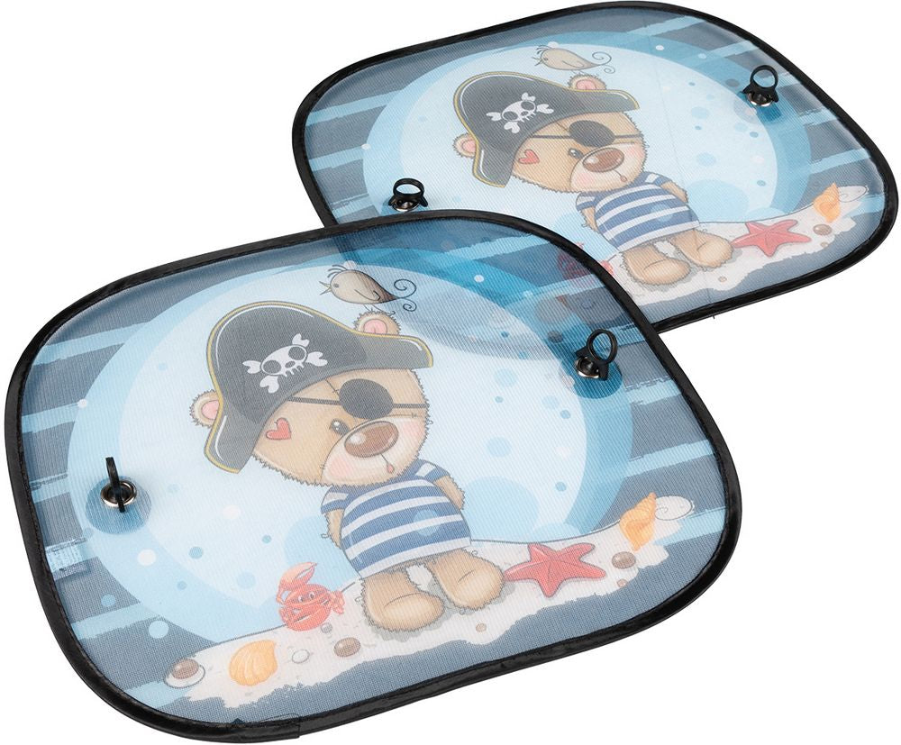 Coppia tendine laterali auto ventose incluse grafica orsetto 44x36 cm universali