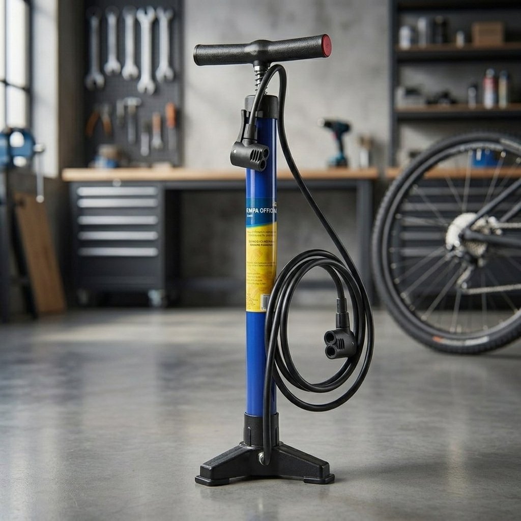 ON BIKE Pompa Officina A 3 Piedi Blu Bici Metallo Bambini Regolabile Originale