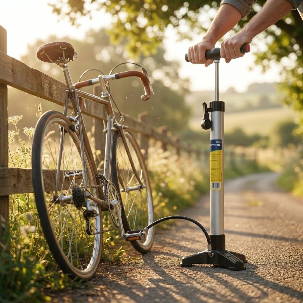 ON BIKE Pompa Officina A 3 Piedi Silver Bici Metallo Tubolare Bambini Regolabile