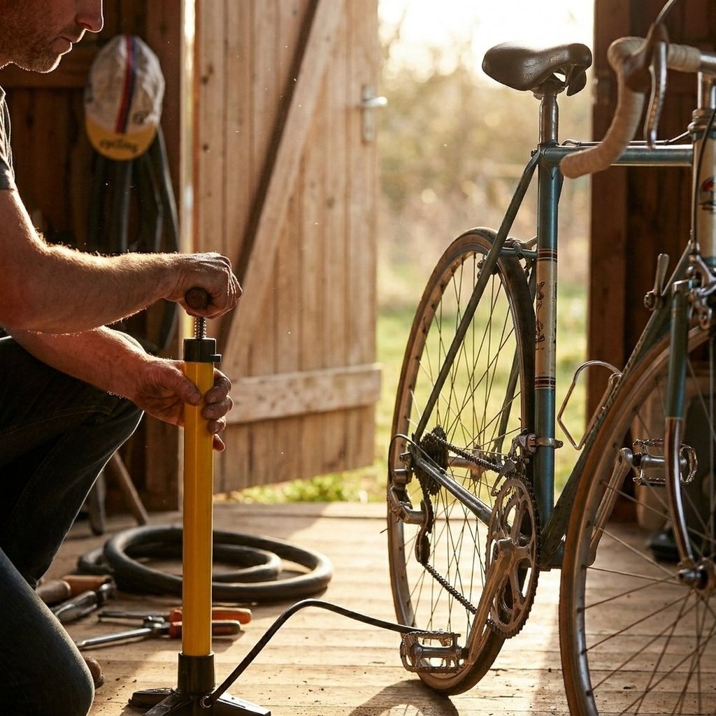 ON BIKE Pompa Officina A 3 Piedi Con Raccordo In Ottone  Pompa Bici