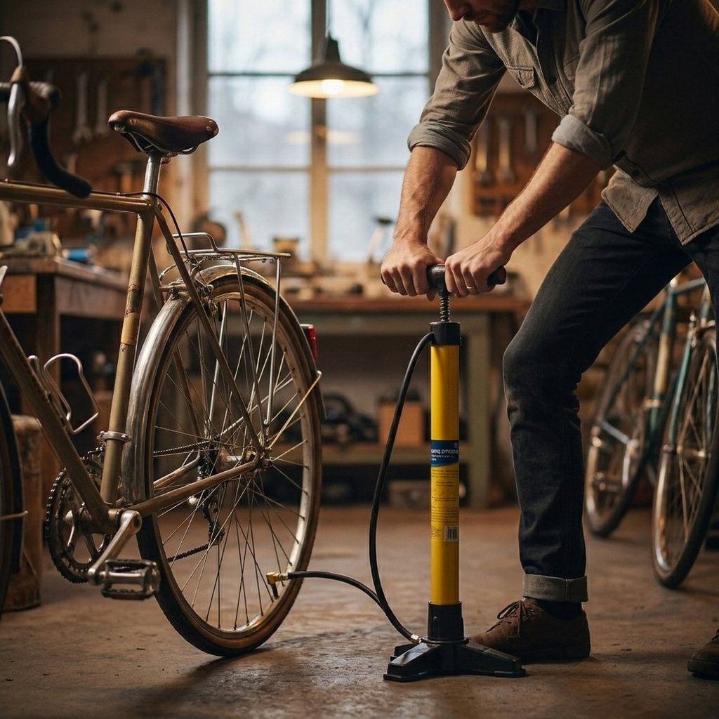 ON BIKE Pompa Officina A 3 Piedi Con Raccordo In Ottone  Pompa Bici