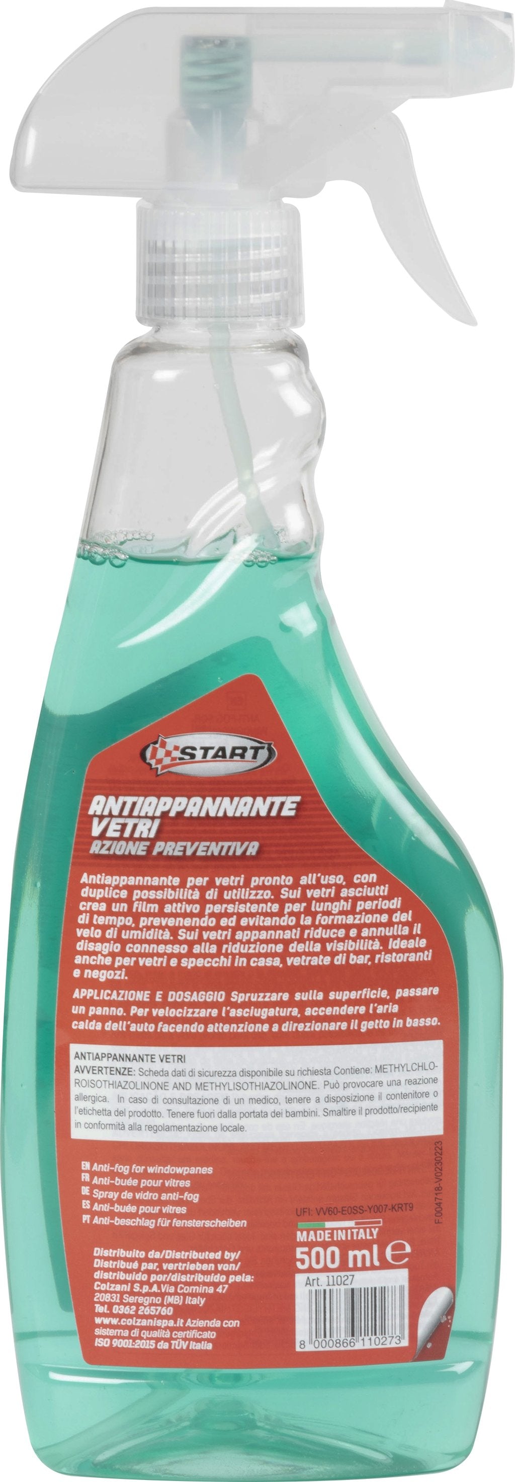 START Spary Trigger antiappannante per vetri 500 ml, azione preventiva