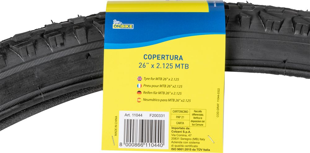 Copertura nera per ruota bici adulto,26 pollici x 2,125, sicura e resistente Mountain Bike