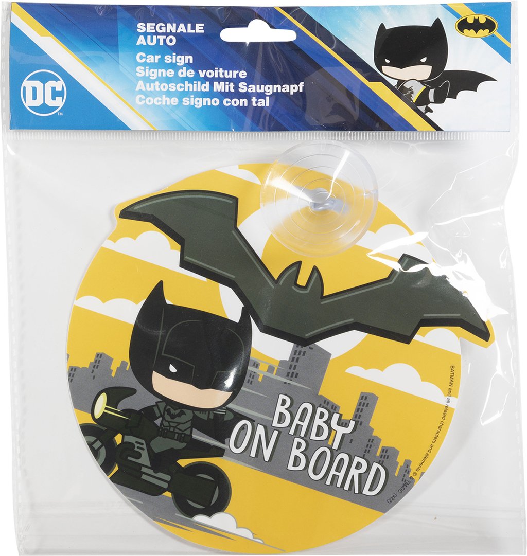 Tataway DC Baby On Board Batman  Cartello Bimbo a Bordo con Ventosa