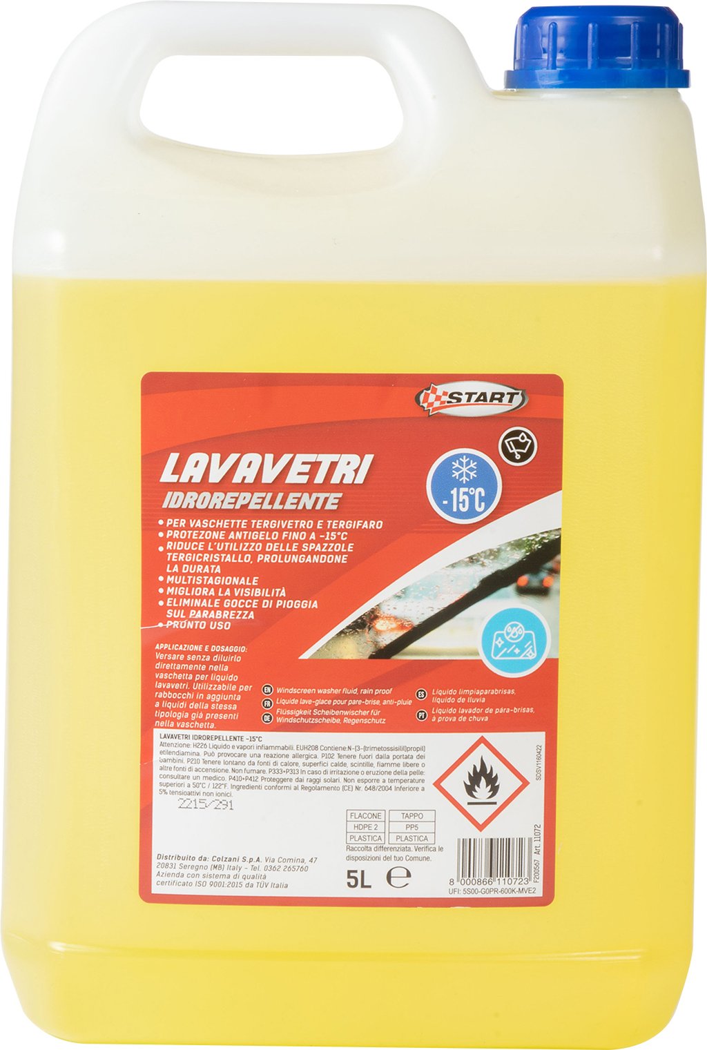 START Lavavetri idrorepellente auto da 5 litri, per vaschette tergivetro