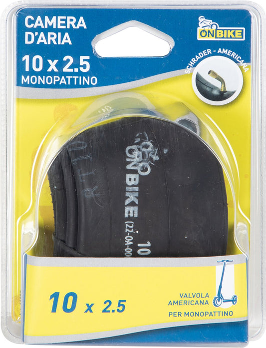 ON BIKE Camera D'Aria Monopattino 10 x 2.5 Con Valvola Curva