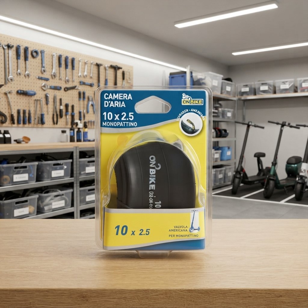 ON BIKE Camera D'Aria Monopattino 10 x 2.5 Con Valvola Curva