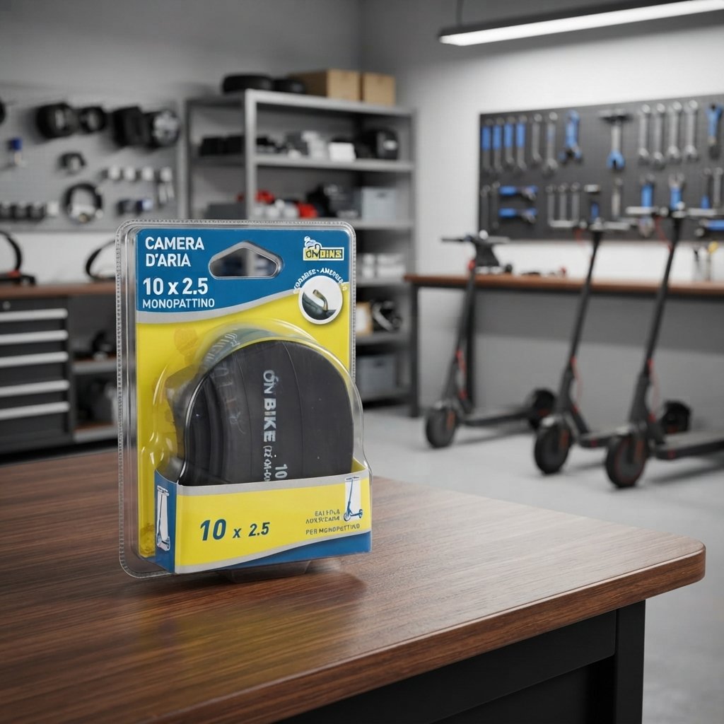 ON BIKE Camera D'Aria Monopattino 10 x 2.5 Con Valvola Curva