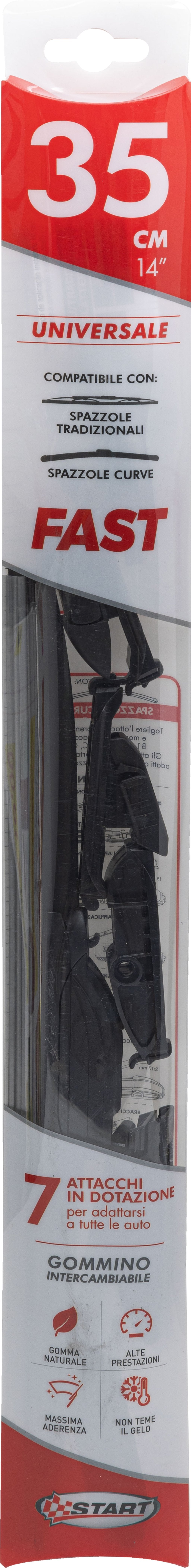 Spazzola tergicristallo singola Fast 35 cm - 14", per spazzole tradizionali e curve