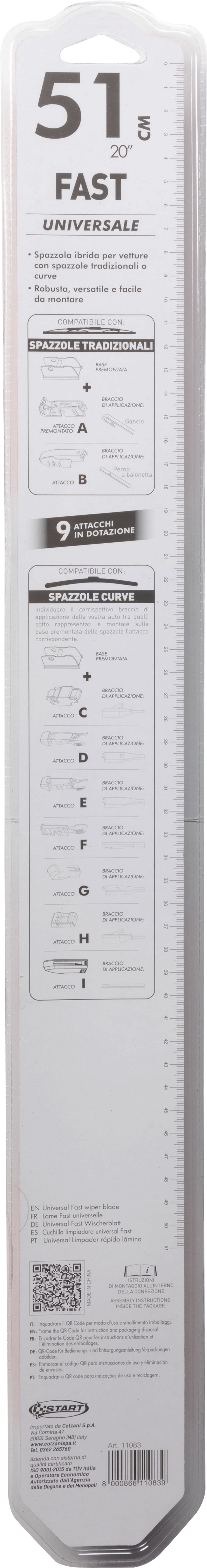 START Spazzola tergicristallo singola Fast 51 cm 20 per spazzole Originale