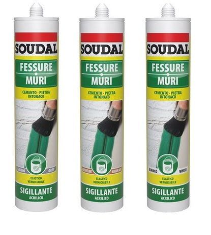 SOUDAL SILICONE ACRILICO FESSURE ML.300GRIGIO