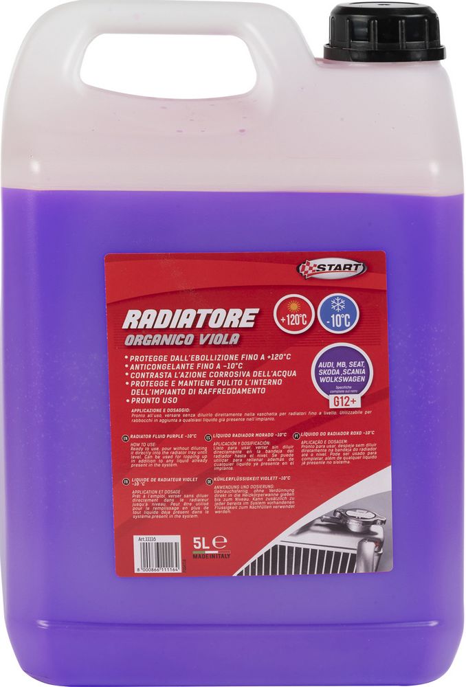 START: Antigelo organico G12+ 5L viola  Protezione circuito raffreddamento con tecnologia OAT