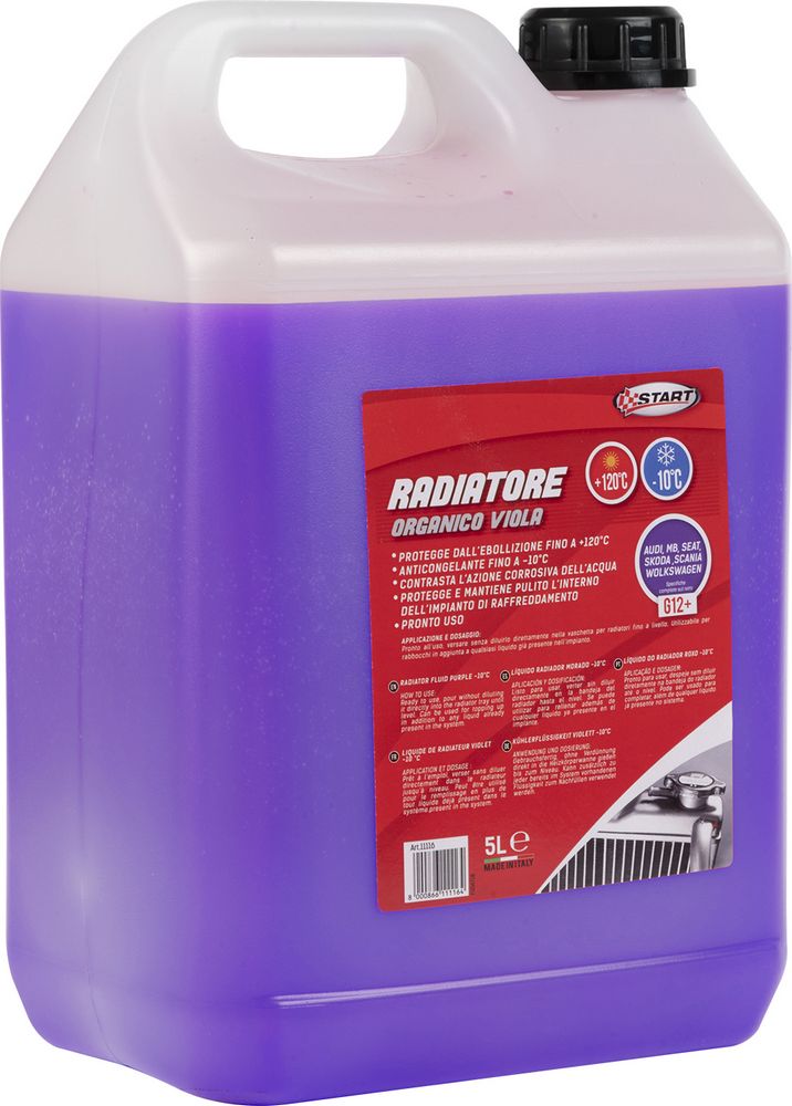 START: Antigelo organico G12+ 5L viola  Protezione circuito raffreddamento con tecnologia OAT