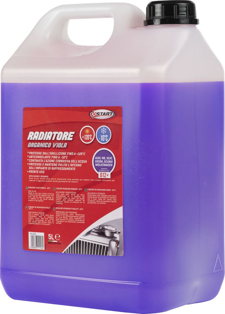START: Antigelo organico G12+ 5L viola  Protezione circuito raffreddamento con tecnologia OAT