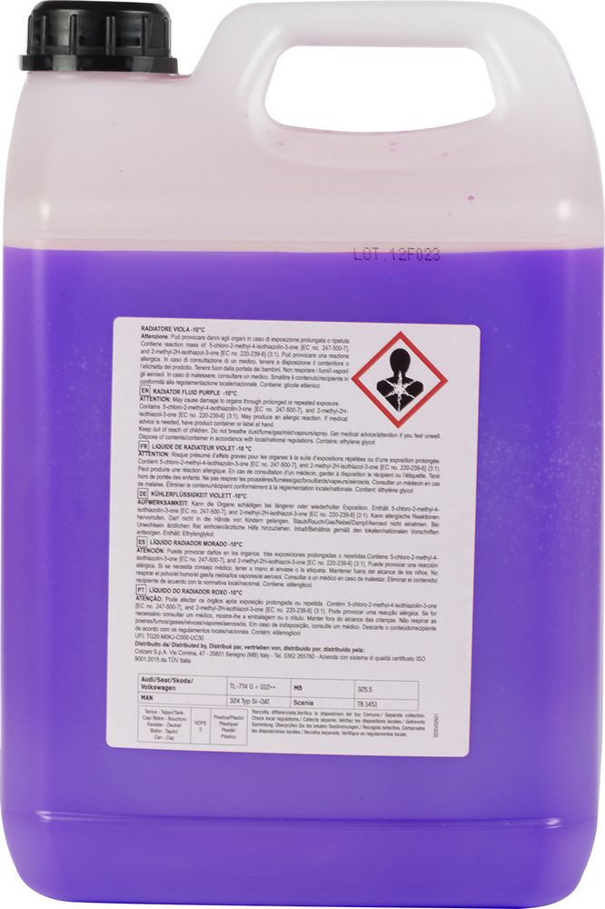 START: Antigelo organico G12+ 5L viola  Protezione circuito raffreddamento con tecnologia OAT