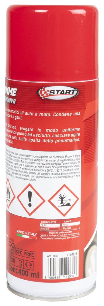 START Spray Nero per Gomme 400 ml  Effetto Lucido e Protezione Professionale