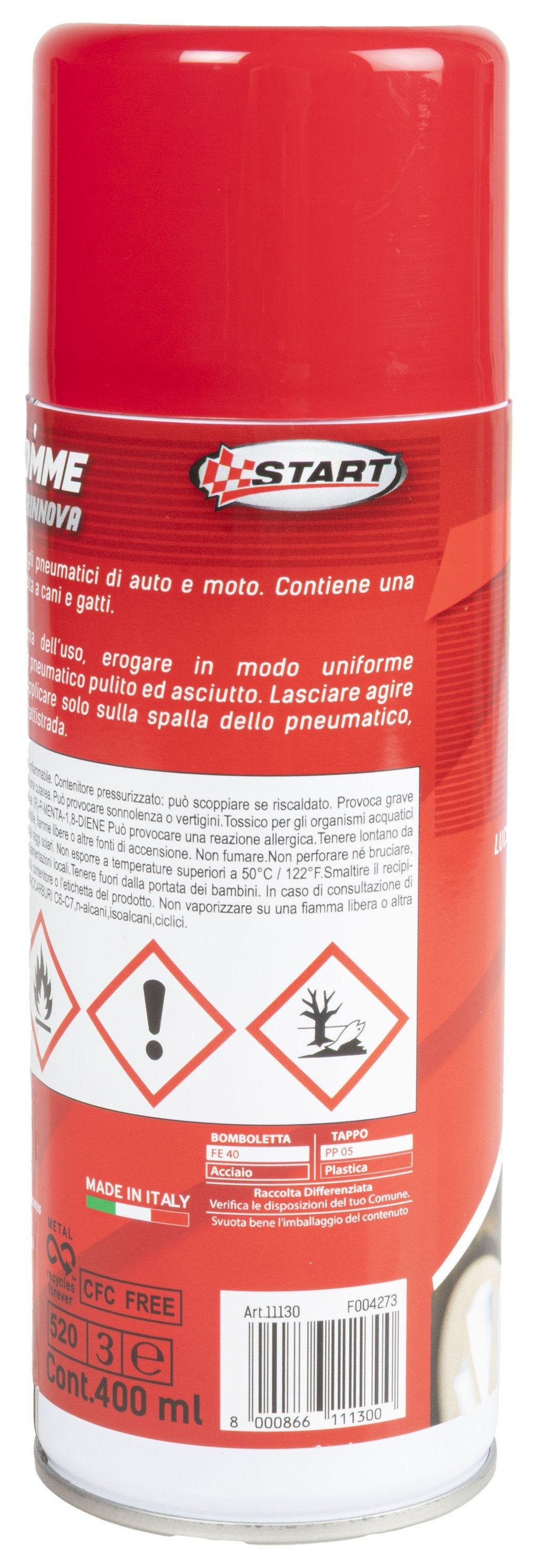 START Spray Nero per Gomme Professionale 400 ml ? Protezione e Lucentezza
