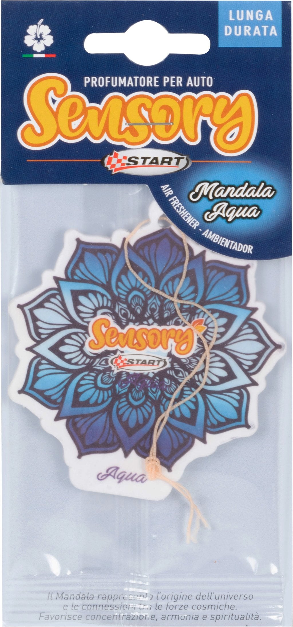 START Sensory profumatore auto in cartoncino - gusto aqua - mandala - 7,5 cm x