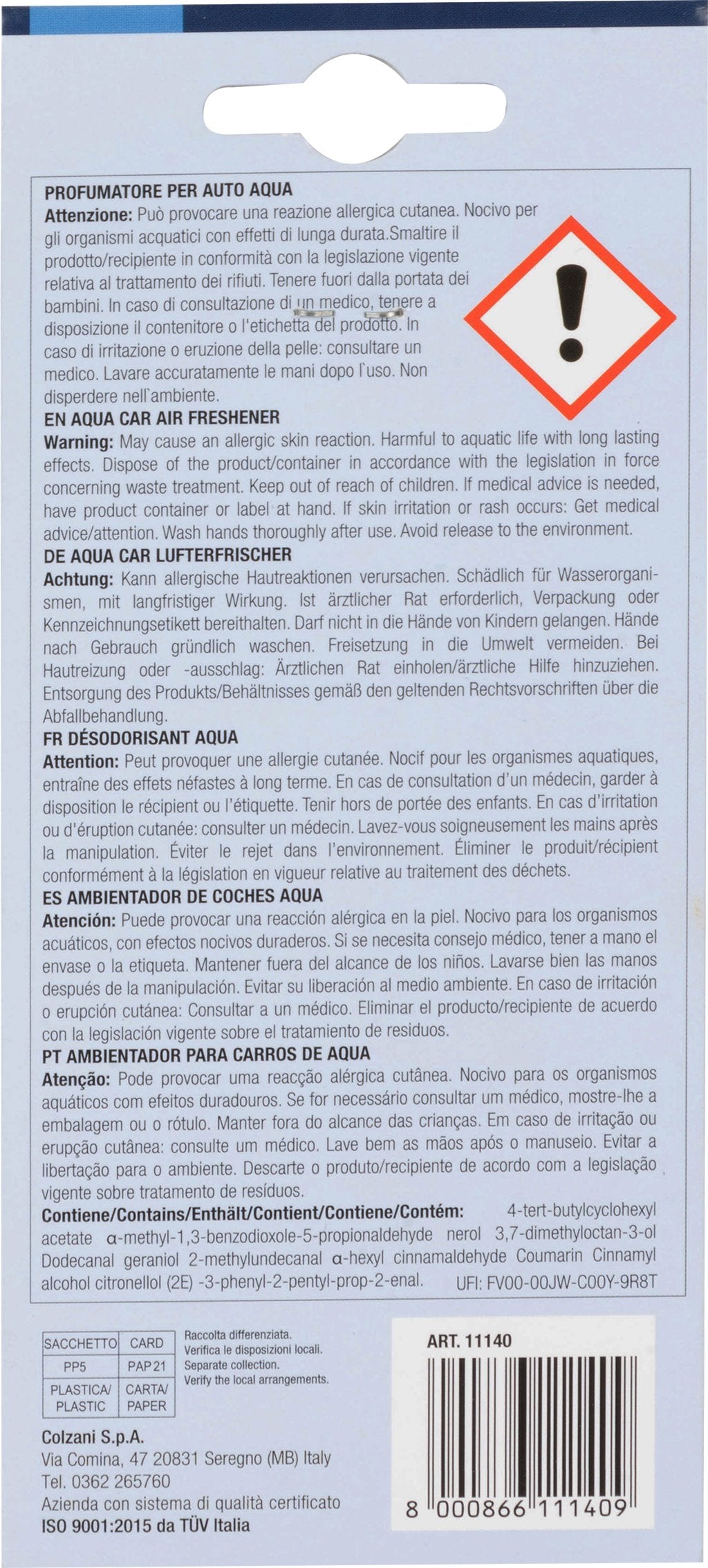 START Sensory profumatore auto in cartoncino - gusto aqua - mandala - 7,5 cm x