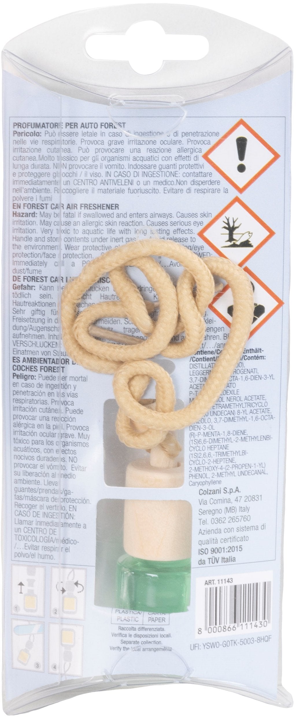 START Boccetta deodorante per auto Sensory - profumazione forest - da appendere