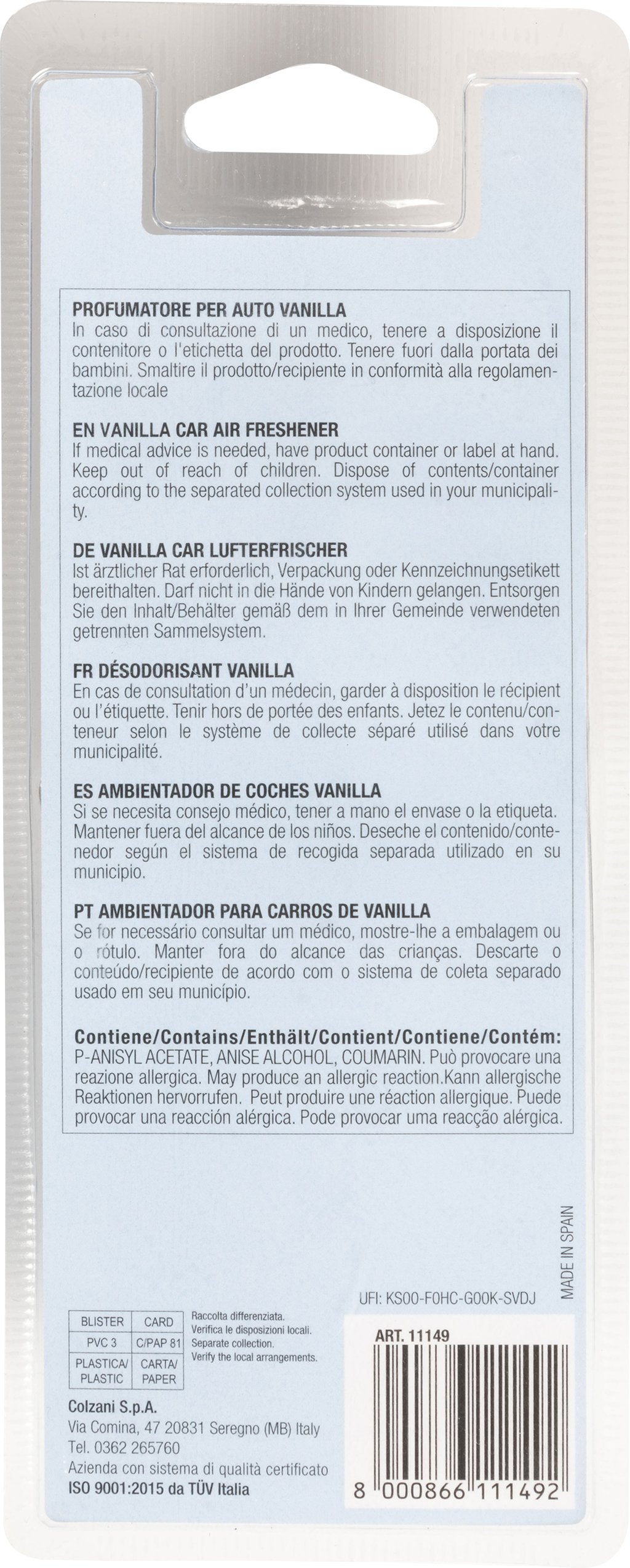 START Sensory profumatore per auto in legno da areatore - profumazione vaniglia