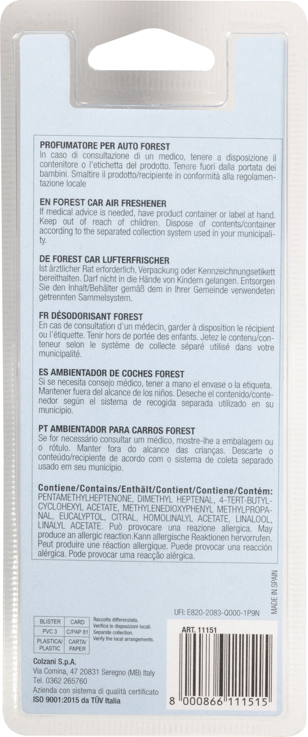 START Sensory profumatore per auto in legno da areatore - profumazione forest