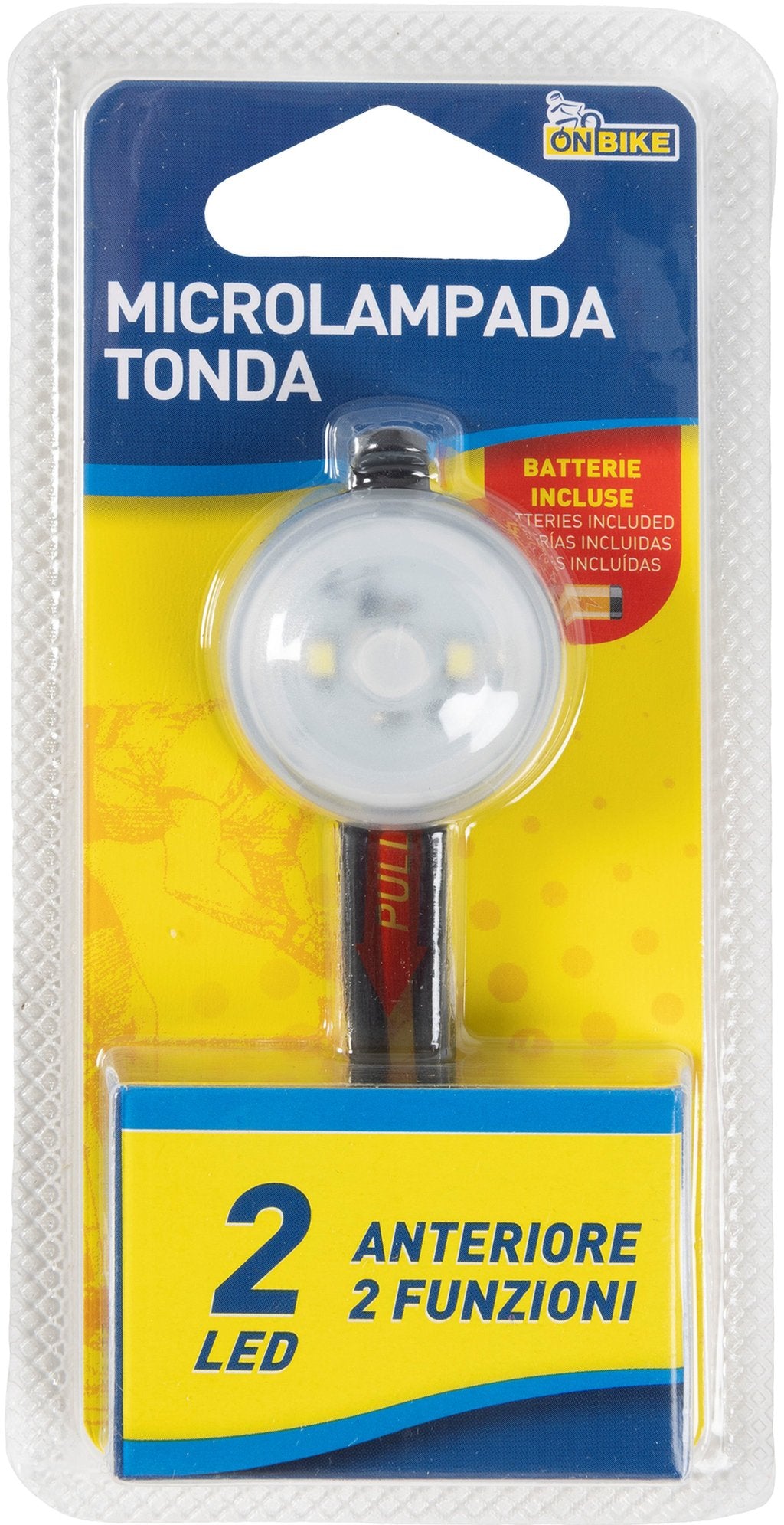 ON BIKE Microlampada Anteriore 2 LED Per Bici A Doppia Intensità