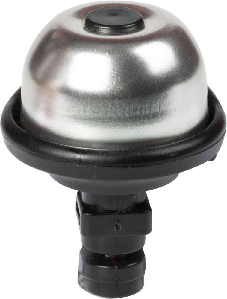 MIni campanello universale per bicicletta in acciaio di colore nero/silver